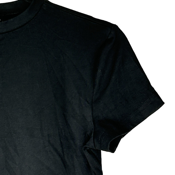 Cider Crop Top Womens Medium Black Tshirt Short Sleeve Round Neck Pullover NWOT - Picture 3 of 7